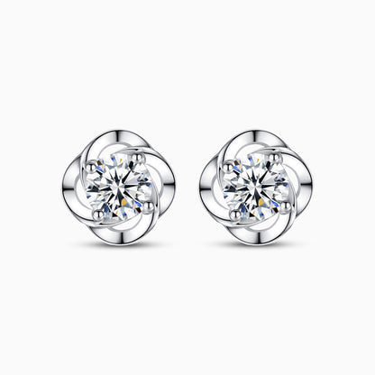 Sparkling Flower Stud Earrings