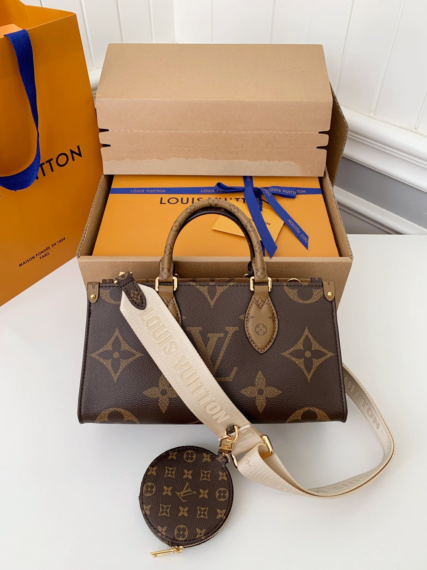 Luxury Monogram Tote Bag with Matching Strap