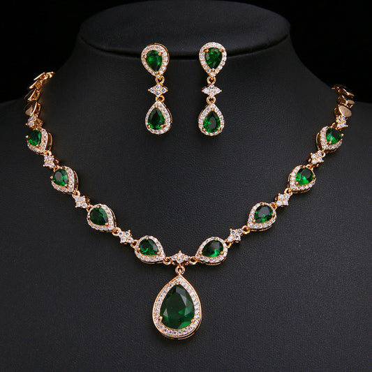 Luxurious Emerald Green Jewelry Set