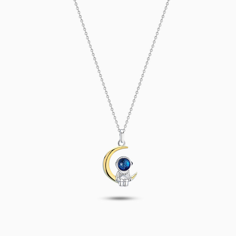 Astronaut Moon Necklace