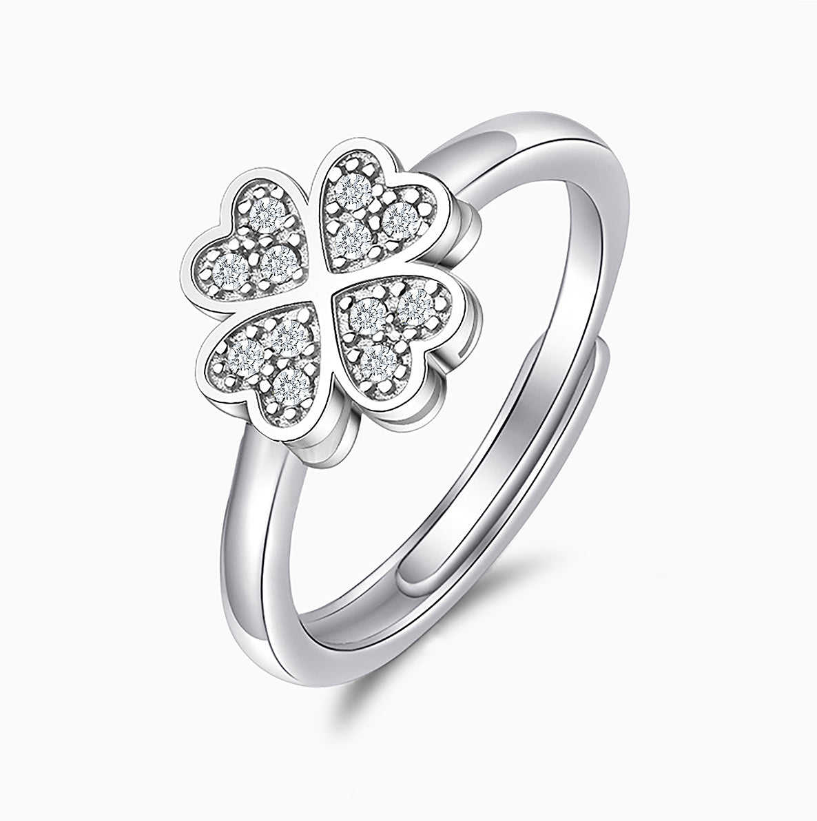 Four Heart Clover Ring