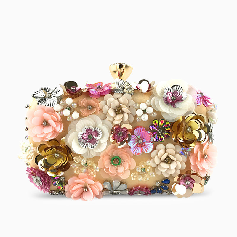 Zenaida Handmade Flower Beaded Clutch Bag