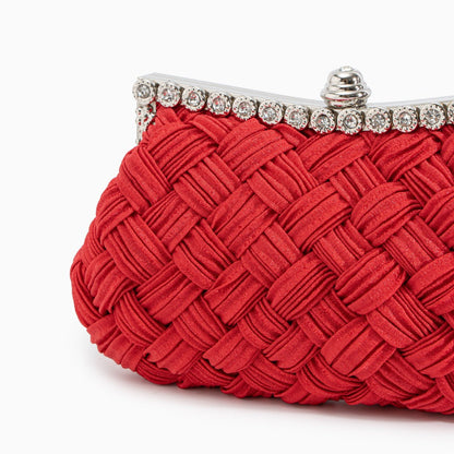 Giselle Braided Rhinestone Clutch Bag