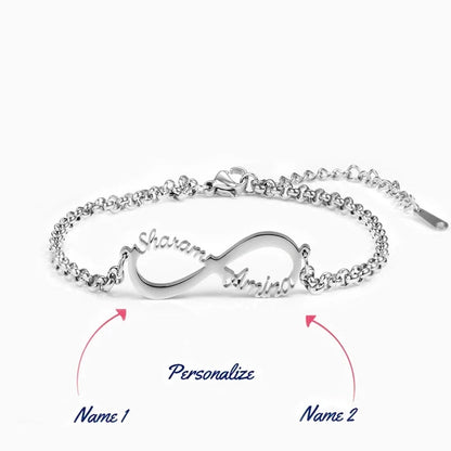 Infinity Two Name Bracelet