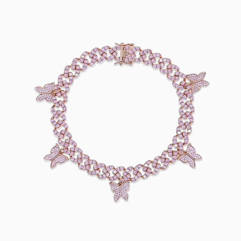 Alluring Butterflies Cuban Anklet