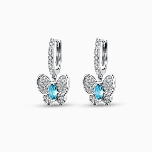 Sparkling Butterfly Mini Hoop Earrings