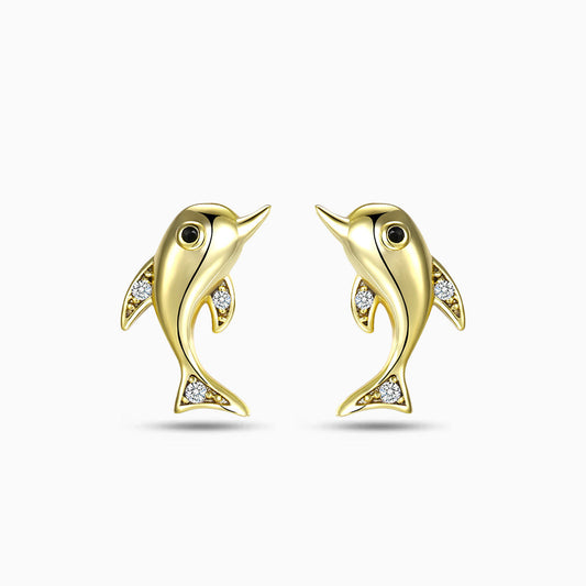 Golden Dolphin Earrings