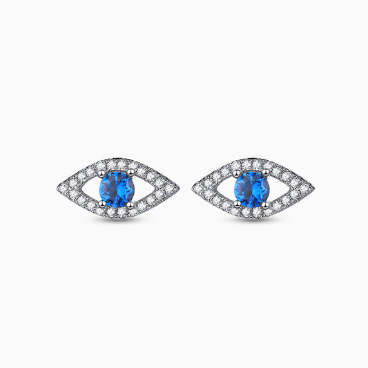 Sparkling Evil Eye Stud Earrings