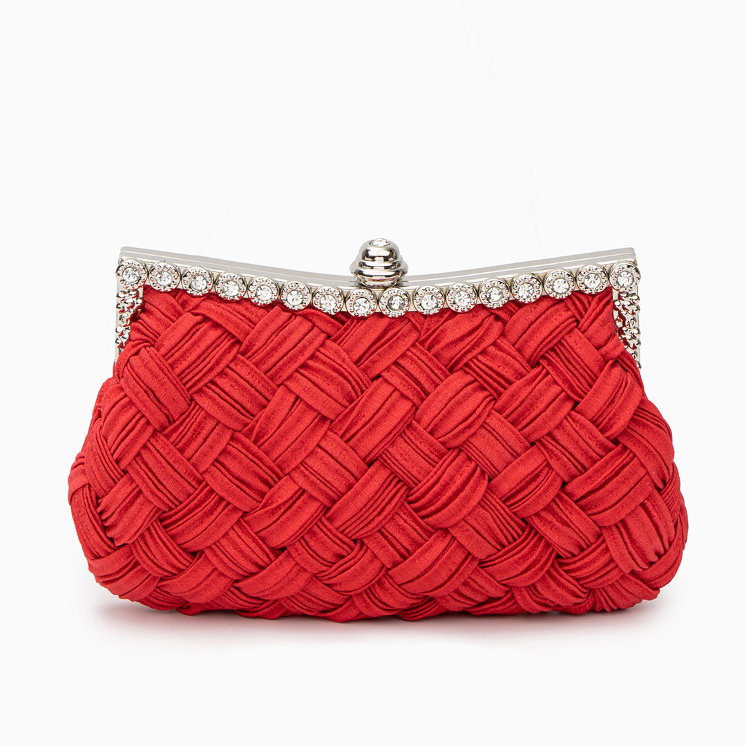 Giselle Braided Rhinestone Clutch Bag