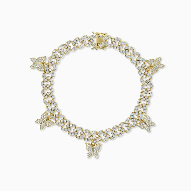 Alluring Butterflies Cuban Anklet