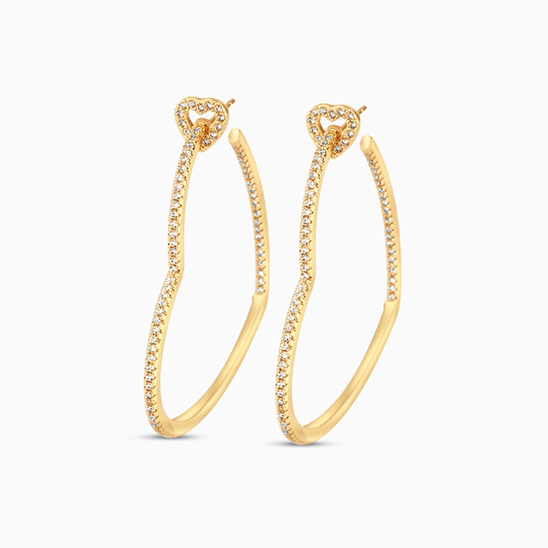 Sparkling Love Hoop Earrings