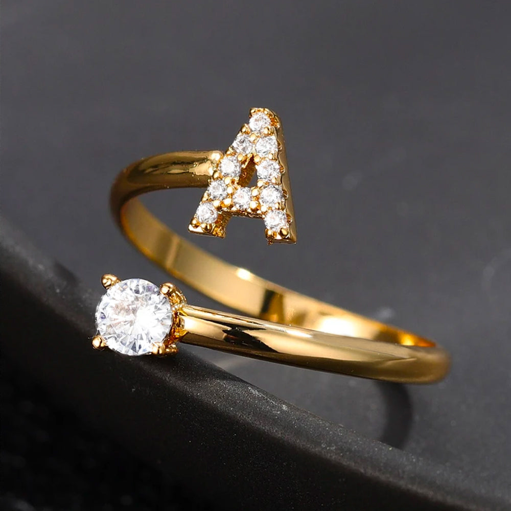 Sparkling Initial Ring